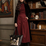 Lovecraftian Black Leather Tote Bag