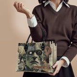 "Frankenstein" Old Parchment - Black Interior - Leather Handbag