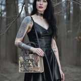 "Frankenstein" Old Parchment - Black Interior - Small Leather Handbag