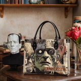 "Frankenstein" Old Parchment - Black Interior - Leather Handbag