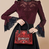 "Hamlet" The Red Room - Black Interior - Small Leather Handbag