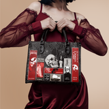 "The Codex of Gothic Tales" Black Widow’s Kiss - Black Interior - Leather Handbag