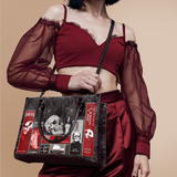 "The Codex of Gothic Tales" Black Widow’s Kiss - Black Interior - Leather Handbag