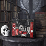 "The Codex of Gothic Tales" Black Widow’s Kiss - Black Interior - Leather Handbag