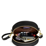 "Poe's Library" Ashen Black Circle Crossbody Bag