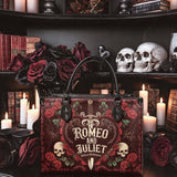 "Romeo And Juliet" Poison Rose - Black Interior - Leather Handbag