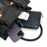 "The Black Cat" - Black Interior - Small Leather Handbag