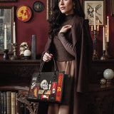 "The Codex of Gothic Tales" Deadlight Black - Black Interior - Leather Handbag