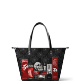"The Codex of Gothic Tales" Black Widow’s Kiss Leather Tote Bag