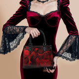 "The Masque Of The Red Death" - Black Interior - Small Leather Handbag