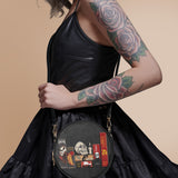 "The Codex of Gothic Tales" Deadlight Black Circle Crossbody Bag