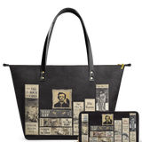 "Poe's Library" Ashen Black Leather Tote Bag Deal