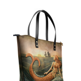 "Mermaid’s Sacrifice" Leather Tote Bag