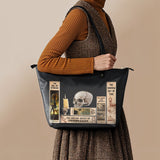 Lovecraftian Black Leather Tote Bag