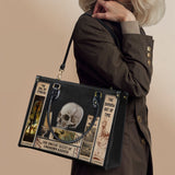 Lovecraftian Black Leather Handbag