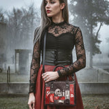 "The Codex of Gothic Tales" Black Widow’s Kiss - Black Interior - Small Leather Handbag