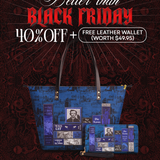 "Poe's Library" Midnight Ink Leather Tote Bag Deal
