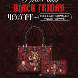 "Romeo And Juliet" Poison Rose Small Leather Handbag Deal