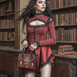 "Romeo And Juliet" Poison Rose - Black Interior - Small Leather Handbag