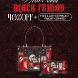 "The Codex of Gothic Tales" Black Widow’s Kiss Small Leather Handbag Deal