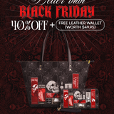 "The Codex of Gothic Tales" Black Widow’s Kiss Leather Tote Bag Deal