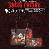 "The Codex of Gothic Tales" Deadlight Black Small Leather Handbag Deal