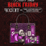 "The Codex of Gothic Tales" Violet Echo Leather Handbag Deal