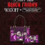 "The Codex of Gothic Tales" Violet Echo Small Leather Handbag Deal