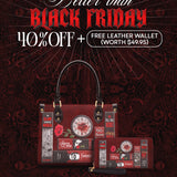 "The Crimson Codex" Small Leather Handbag Deal