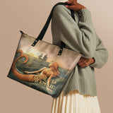 "Mermaid’s Sacrifice" Leather Tote Bag
