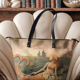 "Mermaid’s Sacrifice" Leather Tote Bag