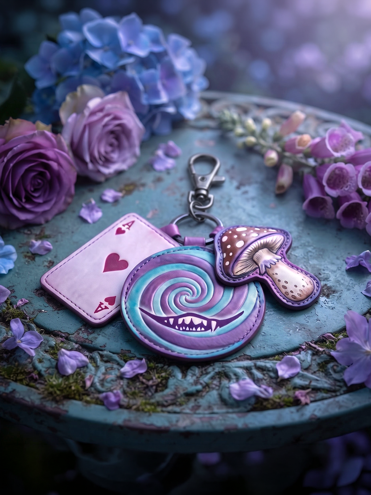 "Curiouser & Curiouser" Leather Bag Charm