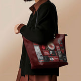 "The Crimson Codex" Leather Tote Bag Matching Set - CLEAROUT