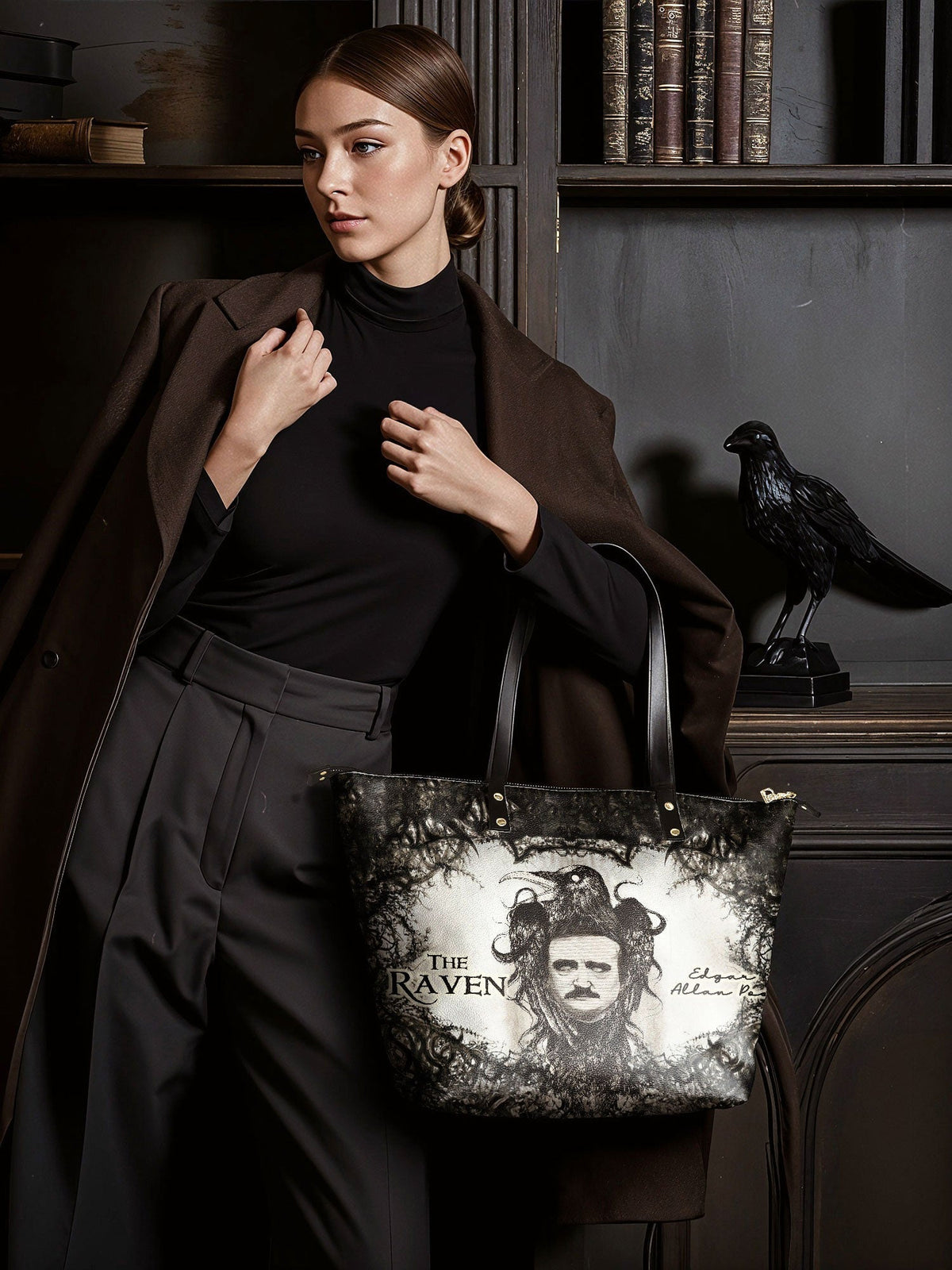 "The Raven" Leather Tote Bag - EVERMORE DEAL