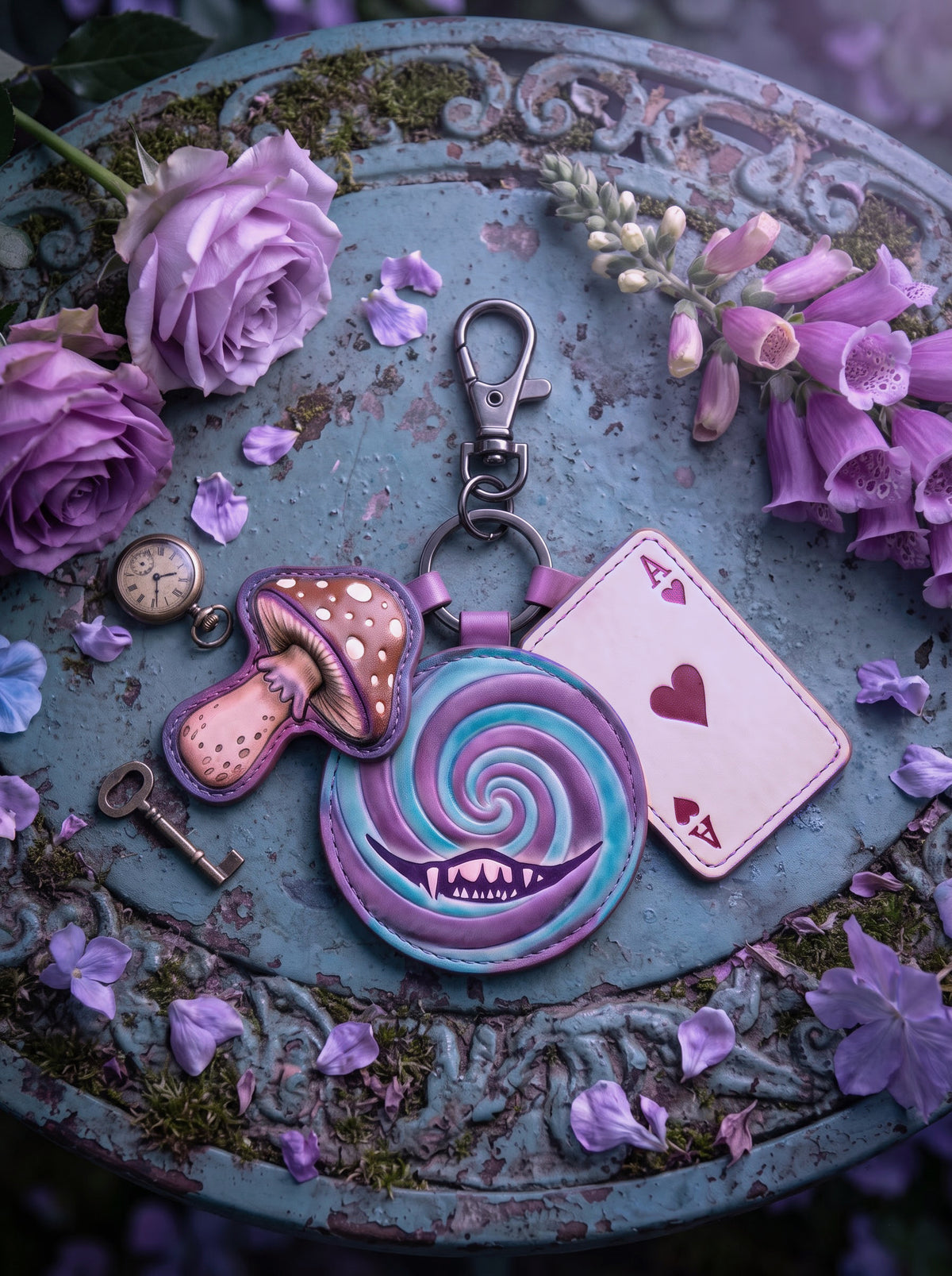 "Curiouser & Curiouser" Leather Bag Charm
