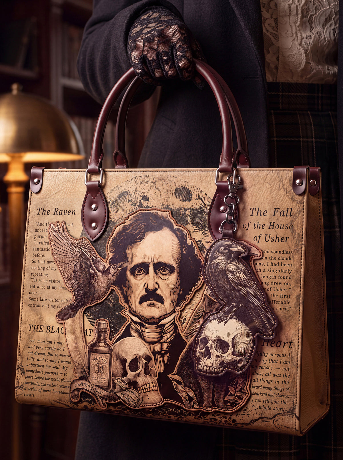 "Night's Plutonian Shore" Leather Bag Charm