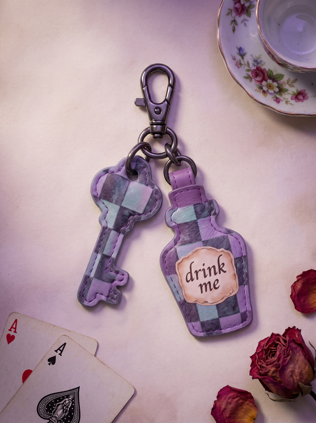 "Drink Me" Leather Bag Charm