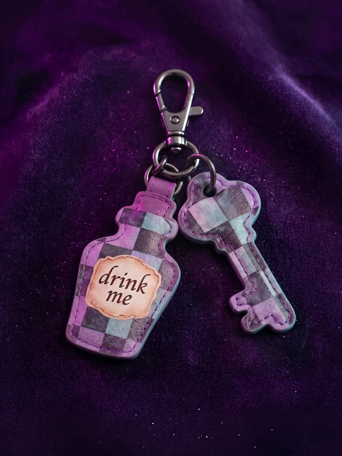 "Drink Me" Leather Bag Charm