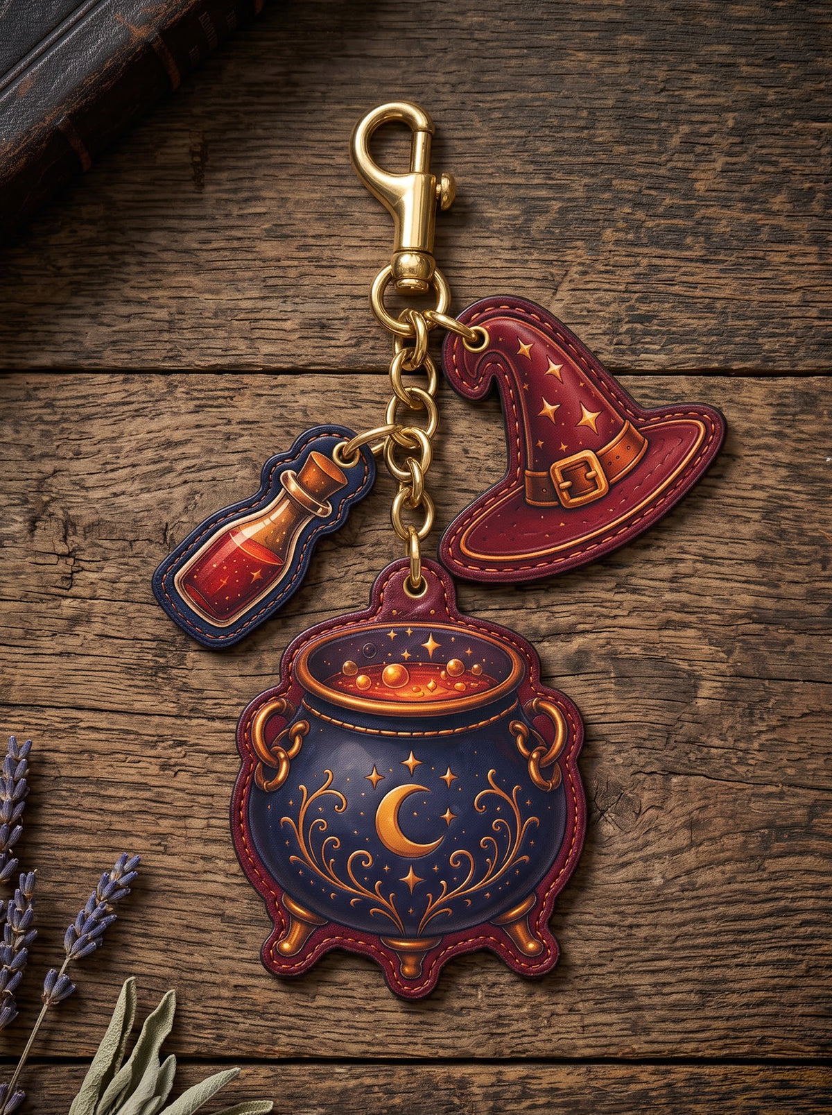 "Double, Double" Leather Bag Charm