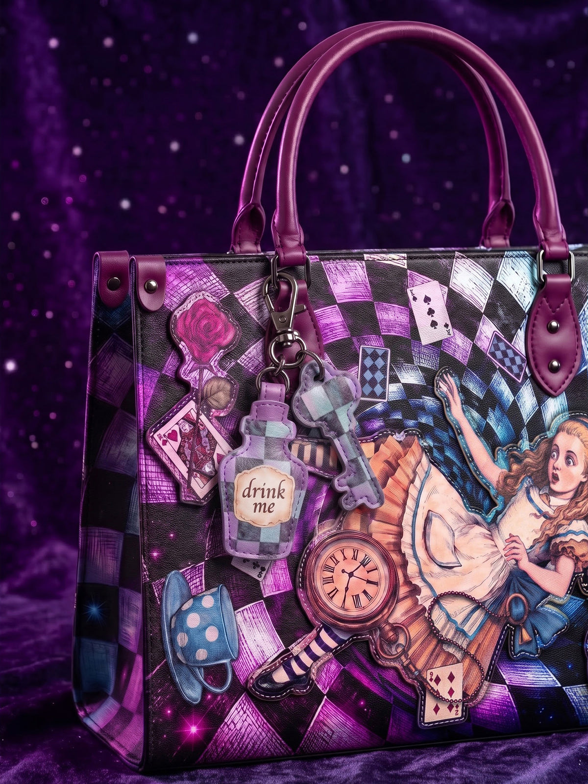 "Drink Me" Leather Bag Charm