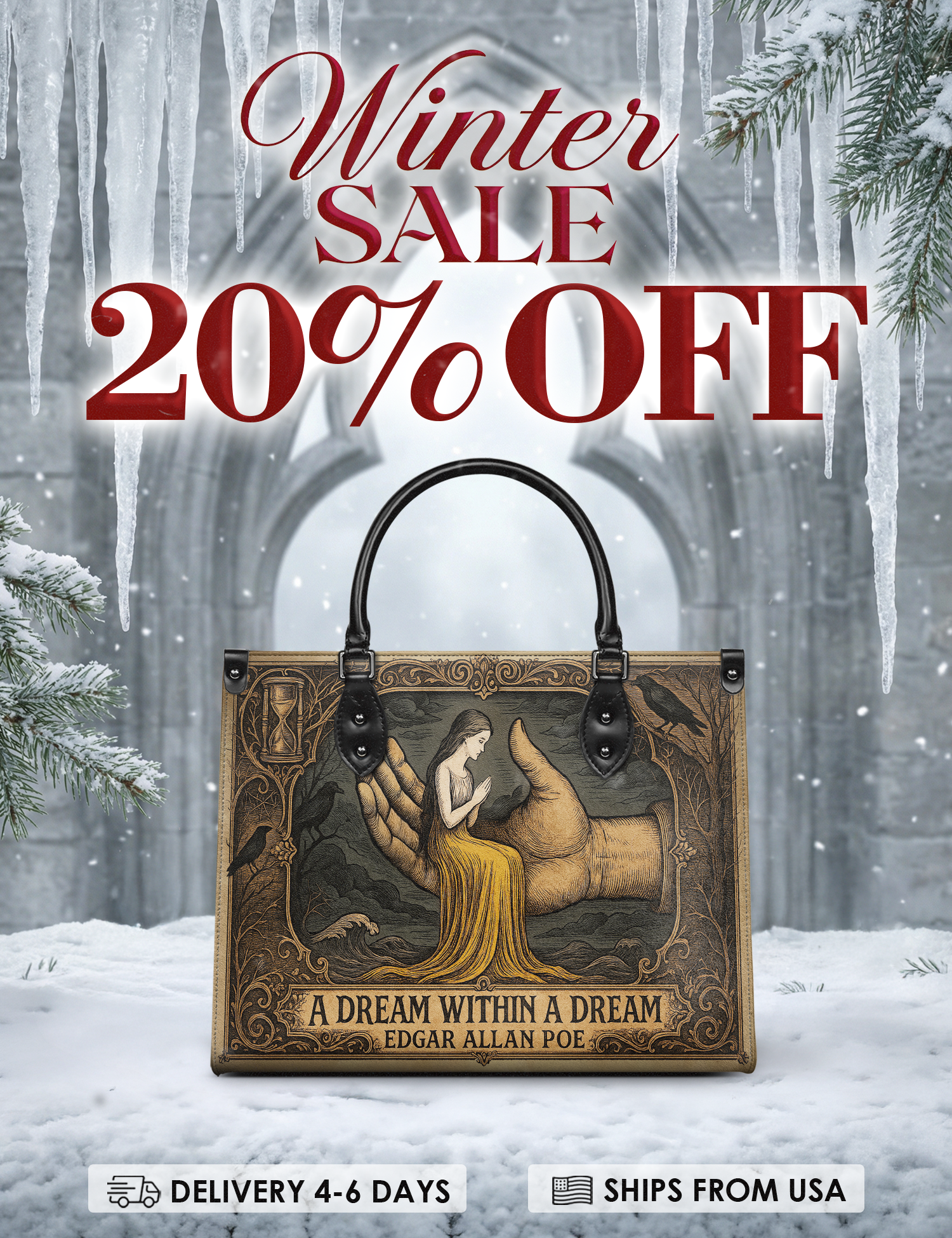 "A Dream Within A Dream" Leather Handbag Deal