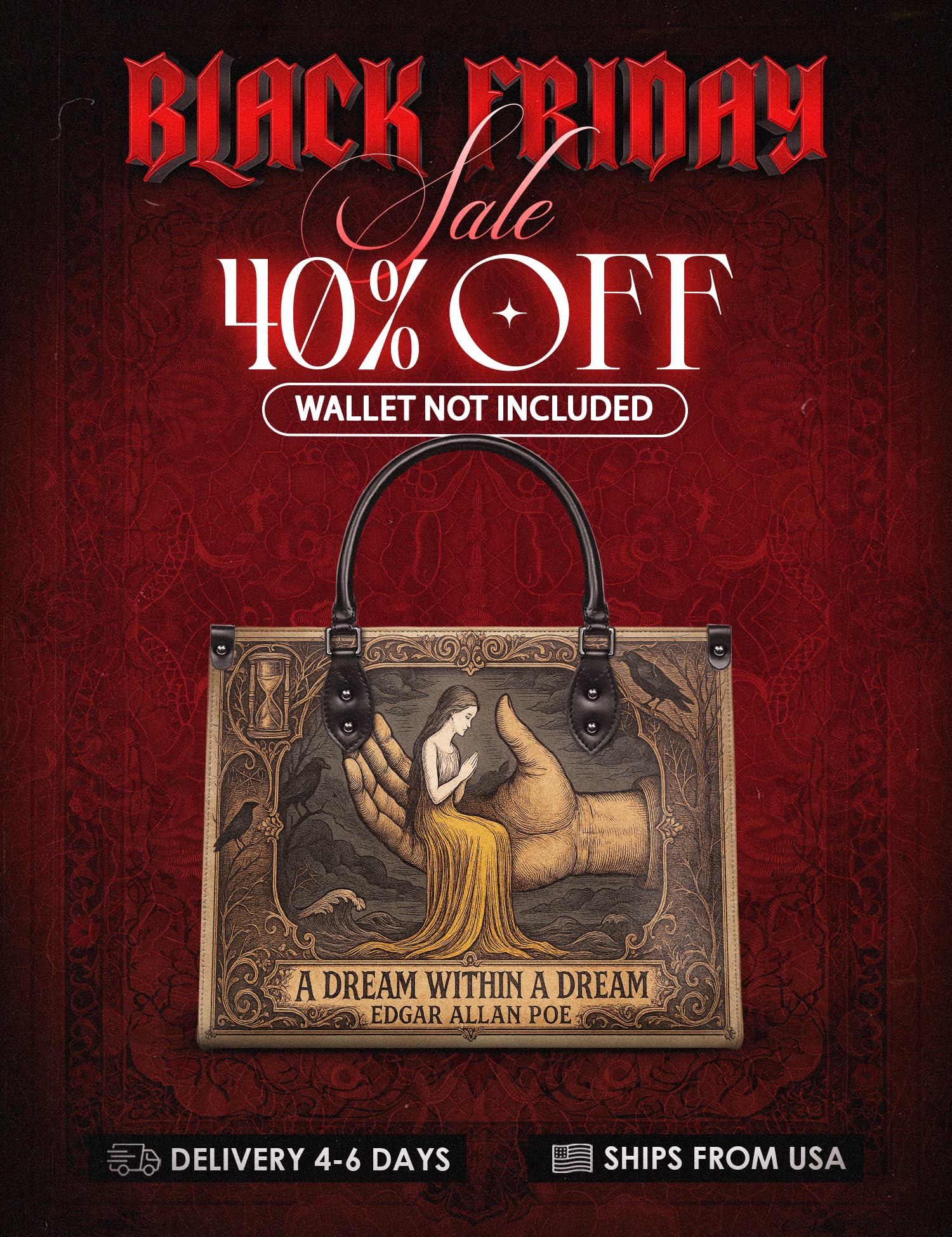 "A Dream Within A Dream" Leather Handbag Deal