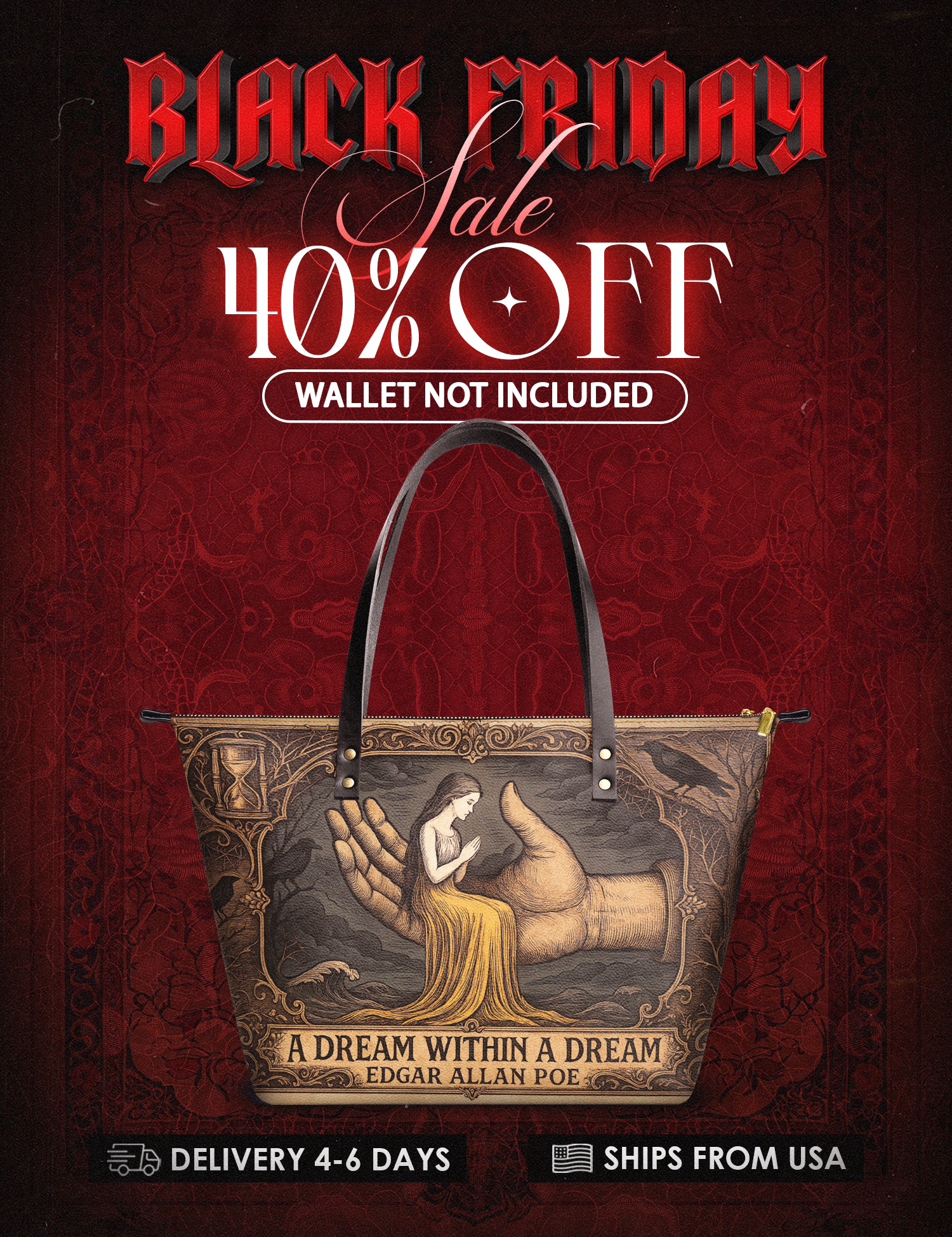 "A Dream Within A Dream" Leather Tote Bag Deal