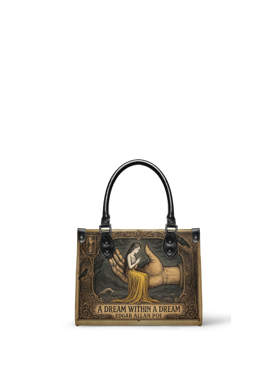 "A Dream Within A Dream" - Black Interior - Small Leather Handbag