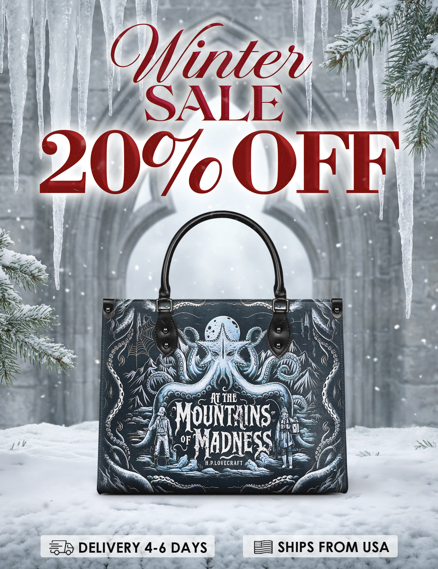 "At The Mountains Of Madness" Leather Handbag Deal