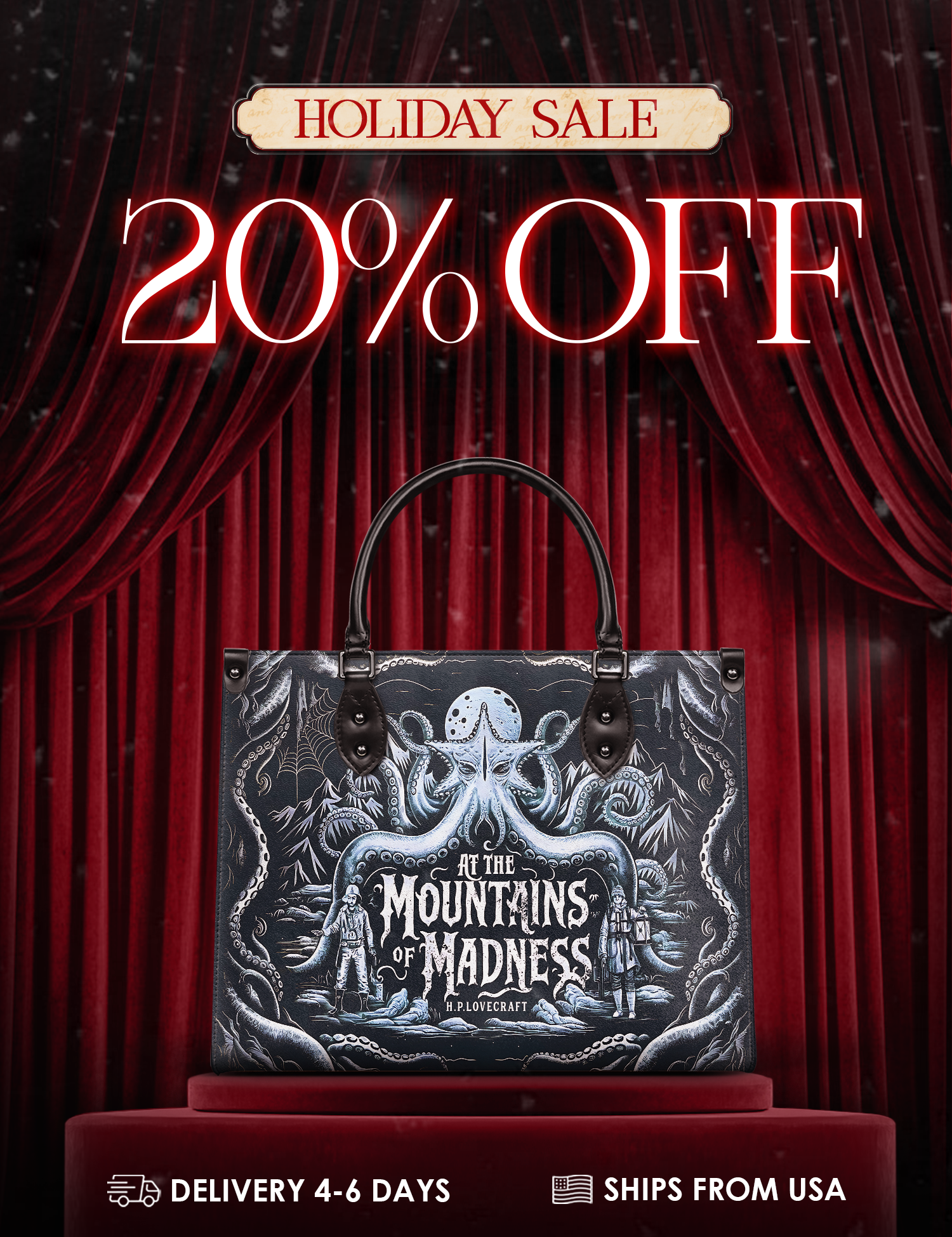"At The Mountains Of Madness" Leather Handbag Deal