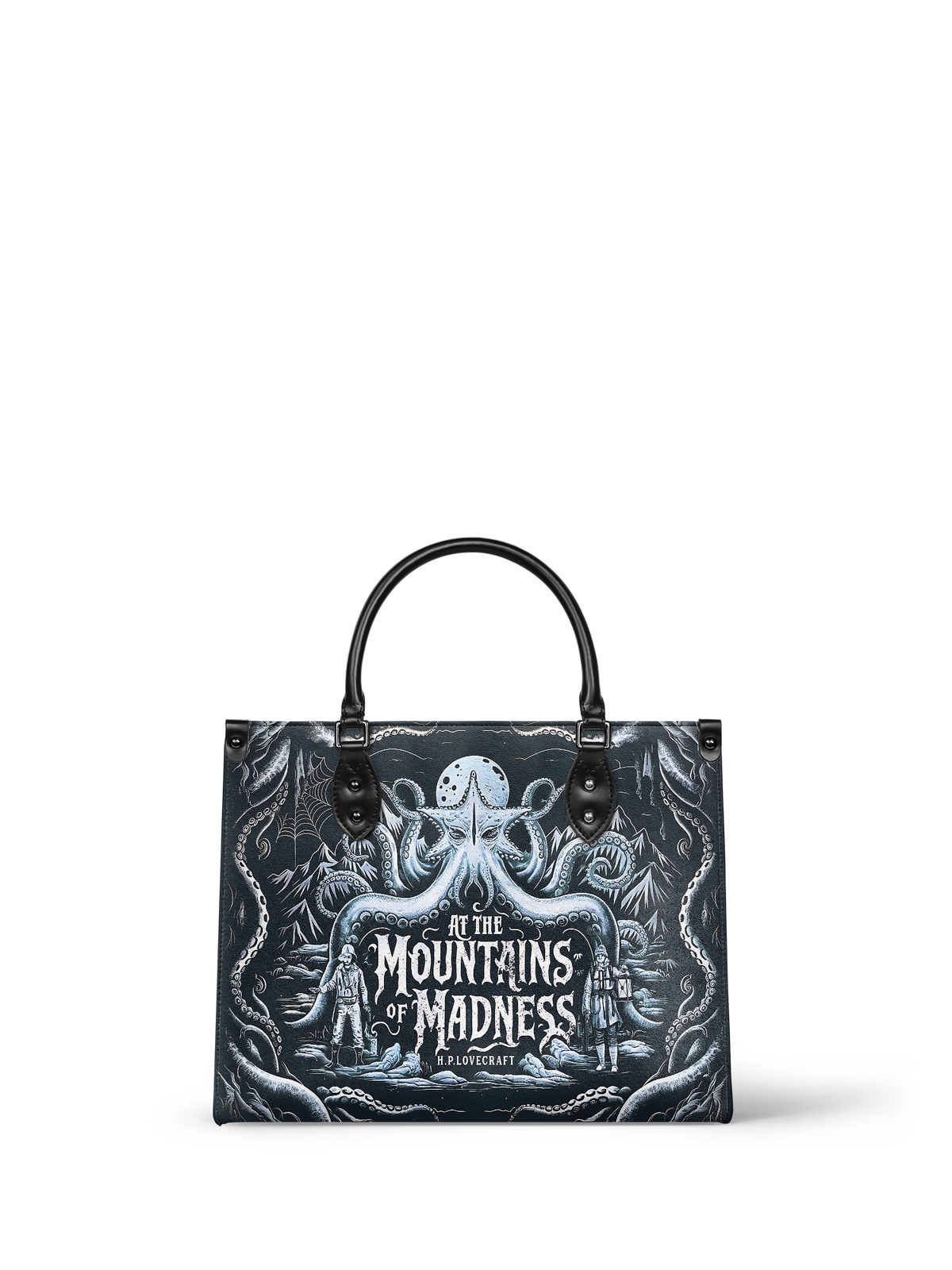 "At The Mountains Of Madness" - Black Interior - Leather Handbag - NEVERMORE DEAL