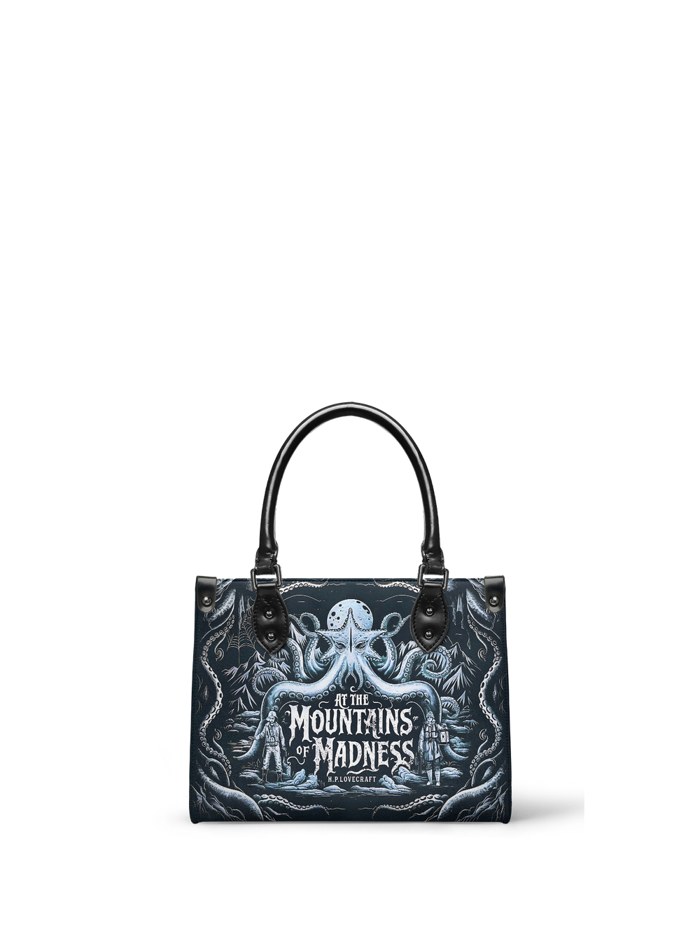 "At The Mountains Of Madness" - Black Interior - Small Leather Handbag - EVERMORE DEAL