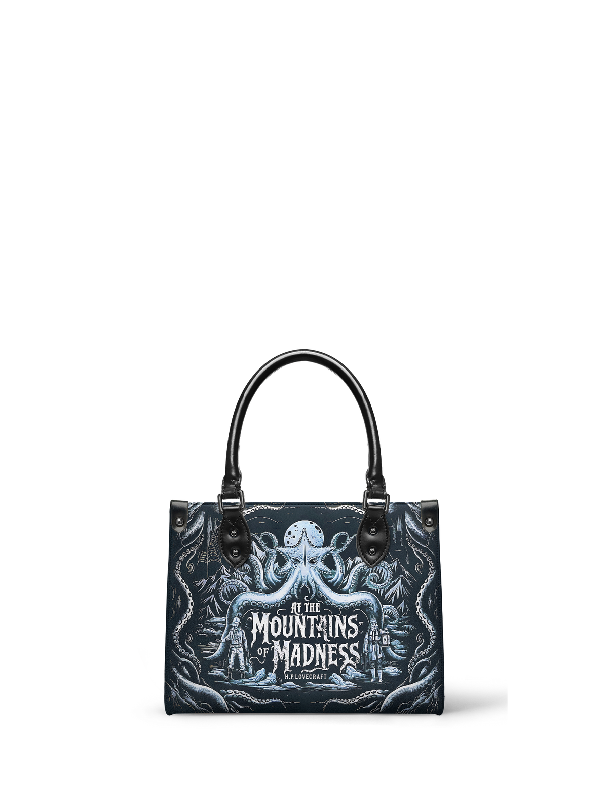 "At The Mountains Of Madness" - Black Interior - Small Leather Handbag - EVERMORE DEAL