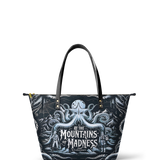 "At The Mountains Of Madness" Leather Tote Bag